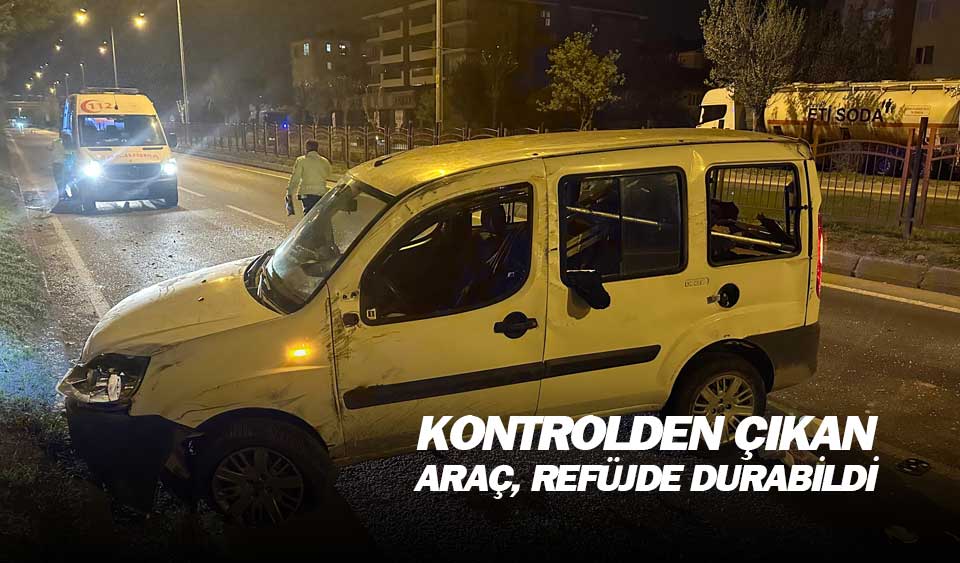 Bolu da kontrolden çıkan hafif ticari araç refüje çarptı 2 yaralı