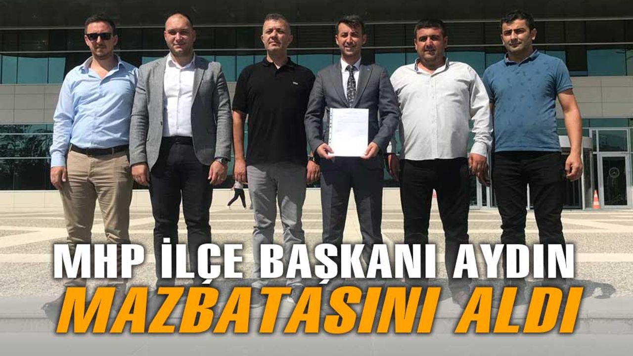 Bolu MHP Merkez İlçe Başkanı Hakan Aydın, mazbatasını aldı