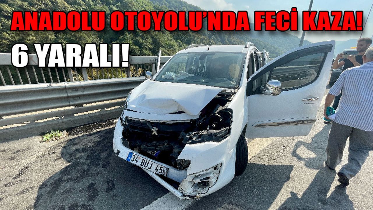 Anadolu Otoyolu'nda hafif ticari aracın otomobile çarptığı kazada 6 kişi yaralandı