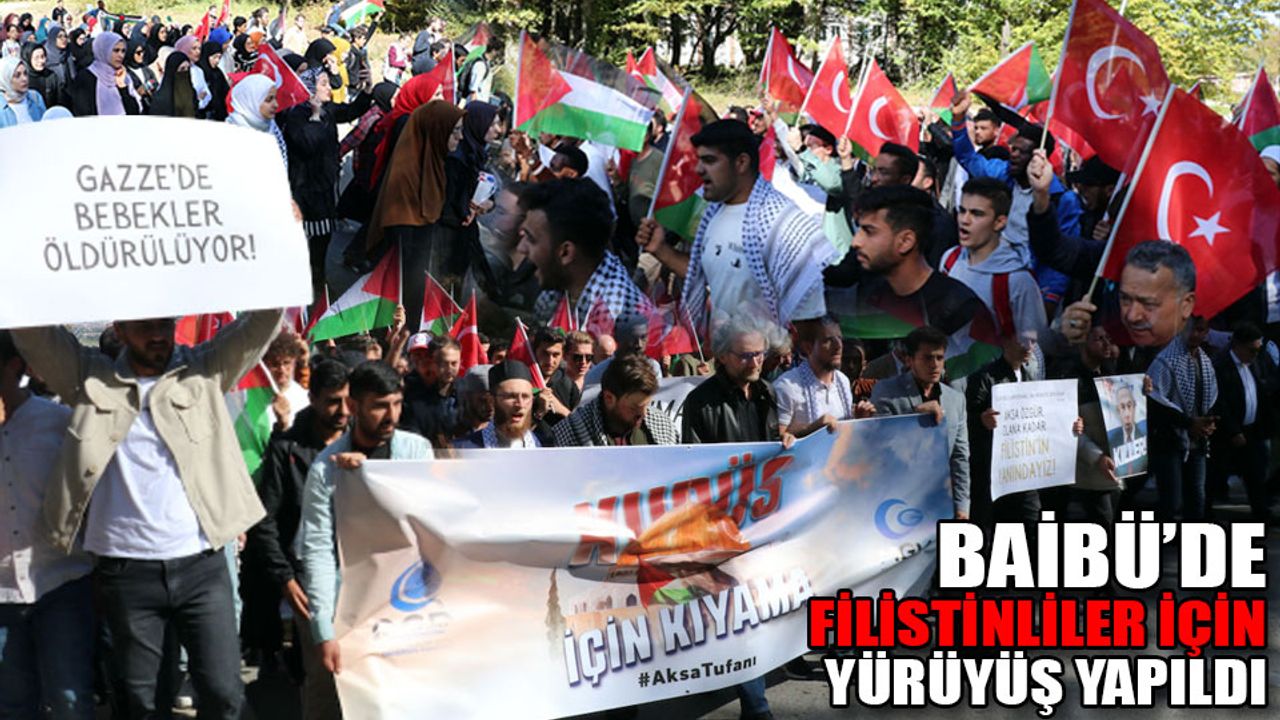 İsrail'in saldırılarında ölen Filistinliler için Bolu'da yürüyüş yapıldı