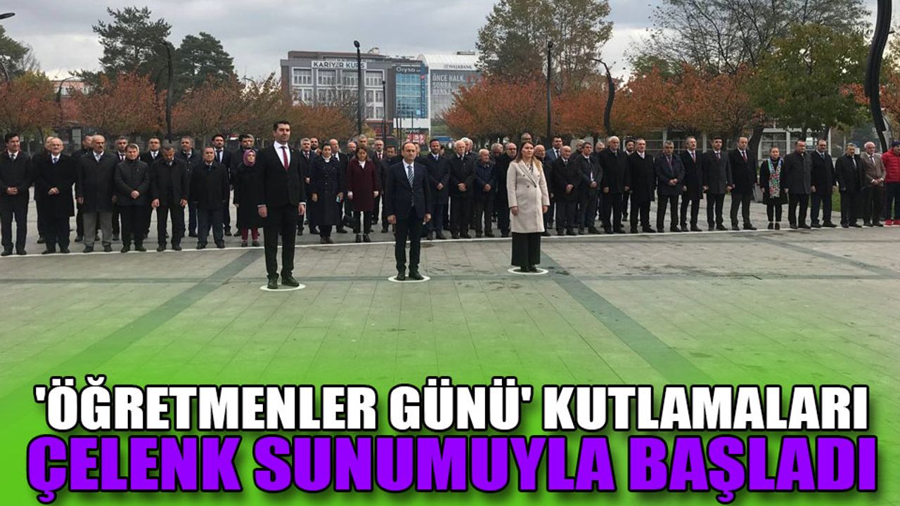 Öğretmenler gününde Atatürk Anıtı’na çelenk sunuldu
