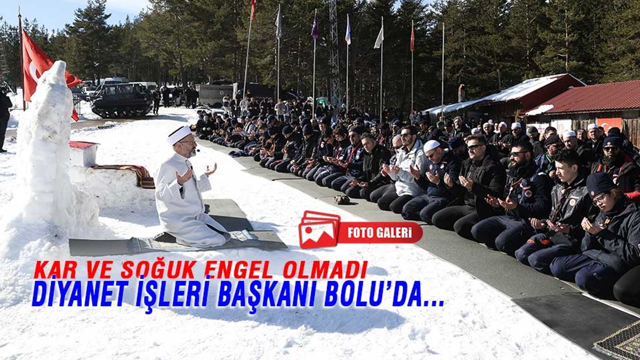 Diyanet İşleri Başkanı Erbaş, cuma namazını Bolu’da kar üzerinde kıldı