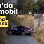 Bolu’da otomobil sulama kanalına uçtu