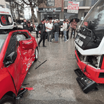 Korkutan kaza Belediye otobüsü araca çarptı 5 yaralı
