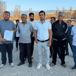 Üniversite inşaatında maaşlarını alamayan işçiler 2 haftada 4 kez vince çıktı