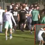 Futbol sahası boks ringine döndü