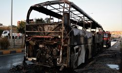 Kastamonu'da seyir halindeki yolcu otobüsü yandı