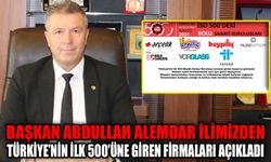 Başkan Abdullah Alemdar ilimizden türkiye’nin ilk 500’üne giren firmaları açıkladı