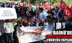 İsrail'in saldırılarında ölen Filistinliler için Bolu'da yürüyüş yapıldı