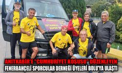 Anıtkabir'e "Cumhuriyet Koşusu" düzenleyen fenerbahçeli sporcular derneği üyeleri bolu'ya ulaştı
