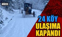 24 Köy Yolu Kar Nedeniyle Kapalı