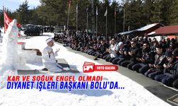 Diyanet İşleri Başkanı Erbaş, cuma namazını Bolu’da kar üzerinde kıldı