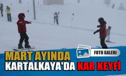 Kartalkaya'da tatilciler Mart ayında kayak keyfi yaşadı