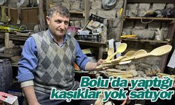 Bolu'da yaptığı kaşıklar yok satıyor