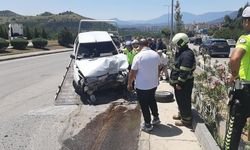 Otomobil aydınlatma direğine çarpıp devrildi: 1 yaralı
