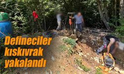 Defineciler kıskıvrak yakalandı
