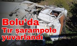 Bolu’da tır şarampole yuvarlandı