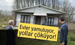Mahalledeki evler yamuluyor, yollar çöküyor