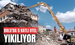 Bolu'da 5 katlı otel yıkılıyor