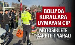 Kırmızı ışıkta geçen cip motosiklete çarptı: 1 yaralı