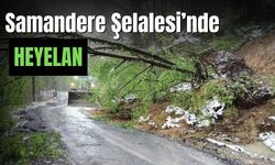 Samandere Şelalesi yolunda heyelan