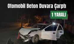 Kontrolden çıkan araç beton duvara çarptı: 1 yaralı