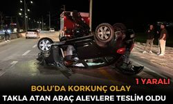 Önce takla attı sonra yandı: 1 yaralı
