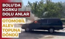 Seyir halindeki Fiat Tofaş alev alev yandı