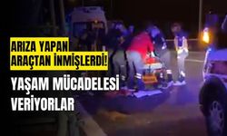 Arıza nedeniyle araçtan inen 2 kişiye tır çarptı