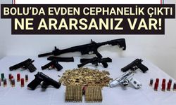 Bolu’da evden cephanelik çıktı ne ararsanız var!