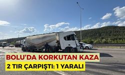 TEM Otoyolu'nda 2 tır çarpıştı: 1 yaralı