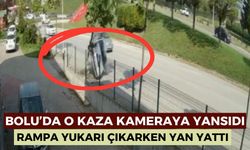 Düz giderken ağaca çarpıp devrildi: O anlar kamerada
