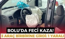 Bolu’da 3 araçlı zincirleme kaza: 1 yaralı