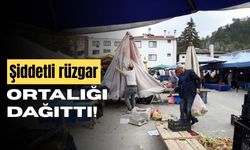 Sert rüzgar, pazar tezgahlarını dağıttı