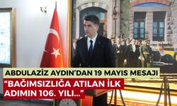 Bolu Valisi Abdulaziz Aydın’dan 19 Mayıs mesajı