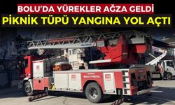 Bolu'da balkonda yakılan piknik tüpü yangına neden oldu