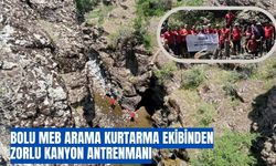 Bolu MEB Arama Kurtarma ekibinden zorlu kanyon antrenmanı
