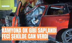 Kamyona ok gibi saplandı feci şekilde can verdi