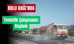 Bolu Dağı geçişinde yol güvenliği için temizlik çalışması yapılıyor