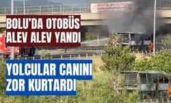 Bolu’da otobüs alev alev yandı yolcular canını zor kurtardı