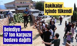 Belediye 17 ton karpuzu bedava dağıttı