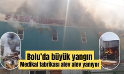 Bolu’da büyük yangın Medikal fabrikası alev alev yanıyor
