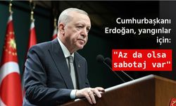 Cumhurbaşkanı Erdoğan, yangınlar için "Az da olsa sabotaj var" dedi