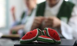 Yeşilay gönüllülerinden karpuz motifleriyle Filistin için farkındalık çalışması