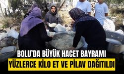 Geleneksel Hacet Bayramı'nda dağıtılan yemek için 150 kilo pirinç ve 200 kilo et kullanıldı