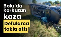 Bolu’da korkutan kaza defalarca takla attı