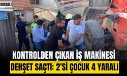 Yokuşta aşağı inerken kontrolden çıkan iş makinesi dehşet saçtı: 2'si çocuk 4 yaralı