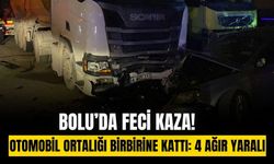 Bolu’da kontrolden çıkan otomobil park halindeki 3 araca çarptı: 4 ağır yaralı