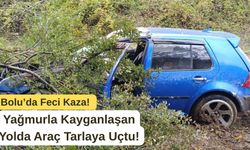 Otomobil tarlaya uçtu, hurdaya döndü!