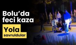Bolu’da feci kaza yola savruldular
